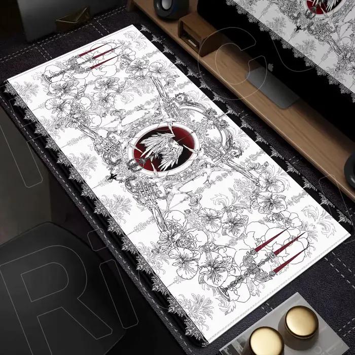 Tapis de souris XXL style gothique foncé, grand tapis de jeu, coussin de table antidérapant pour ordinateur portable, tablette, accessoires PC, tapis de bureau