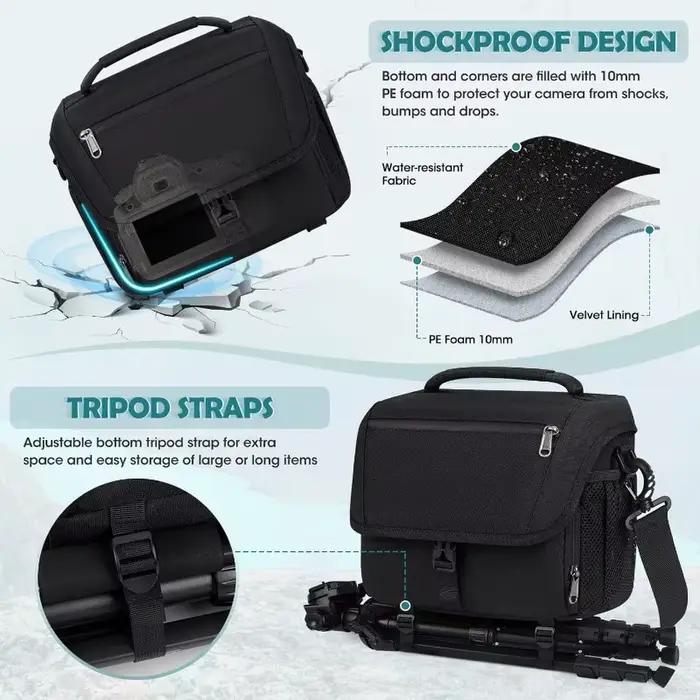 Nouveau sac photo compact pour photographe, sac à bandoulière pour appareil photo reflex, sacoche oblique pour appareil photo