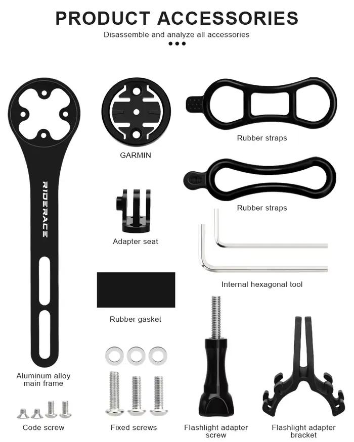 Support d'ordinateur de vélo en alliage d'aluminium pour Garmin GPS Gopro