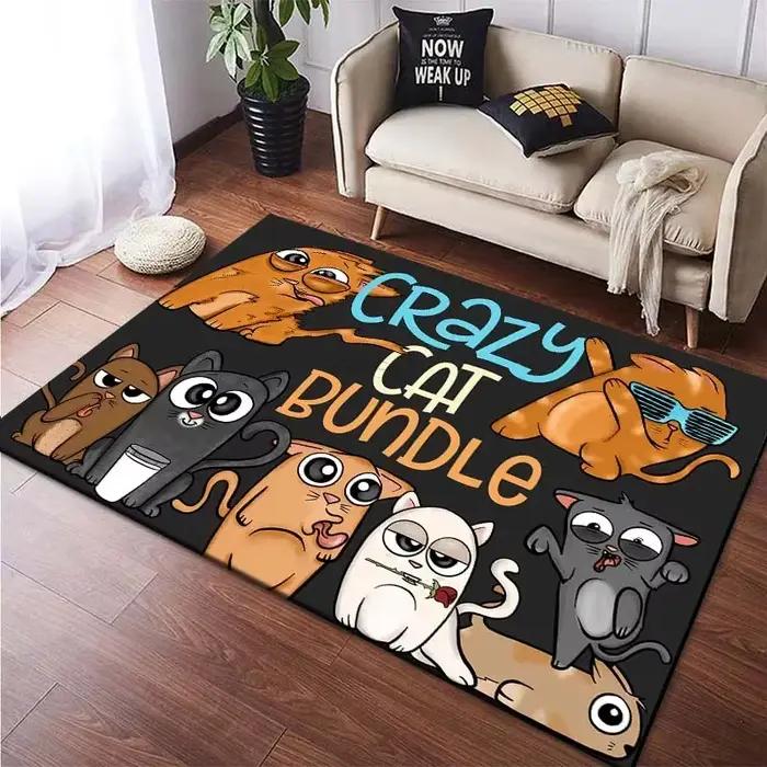 Tapis de sol imprimé personnalisé pour animaux de compagnie, décoration d'entrée de porte, maison, salon, chat