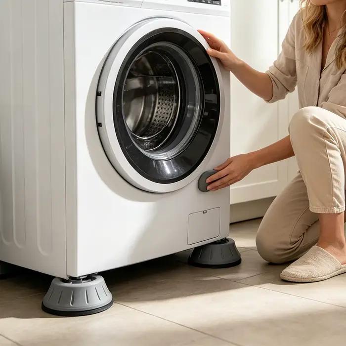 Patins anti-vibration pour machine à laver, 4 pièces, pieds anti-bruit et amortisseurs de chocs pour sèche-linge, réfrigérateur, congélateur, buanderie