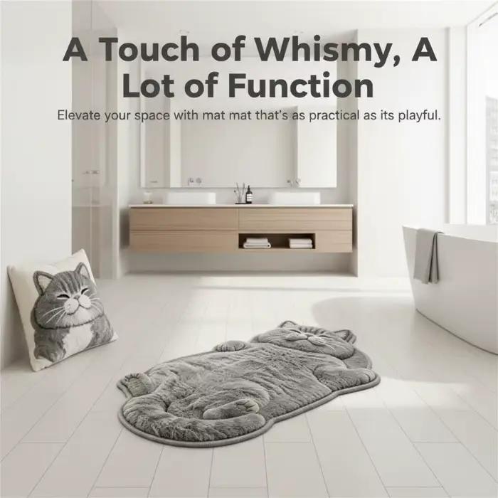 Tapis décoratif en forme de chat de dessin animé, tapis de décoration pour la maison, pour salons et chambres à coucher