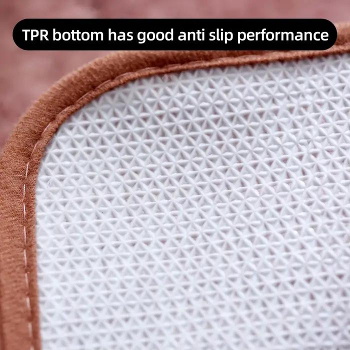 Tapis de sol de salle de bain arrondi et épais, tapis absorbant pour baignoire, matériau en peluche, tapis de pied antidérapant, tapis de porte d'entrée, salle de bain
