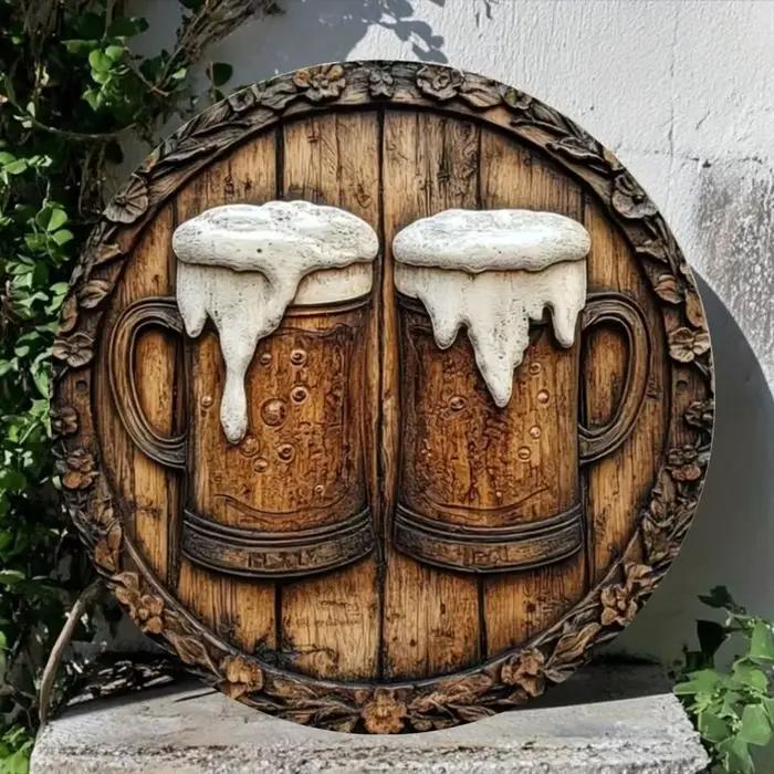 Affiche murale de bière en métal, panneau métallique décoratif Vintage pour la décoration de la maison, du Bar, du Pub