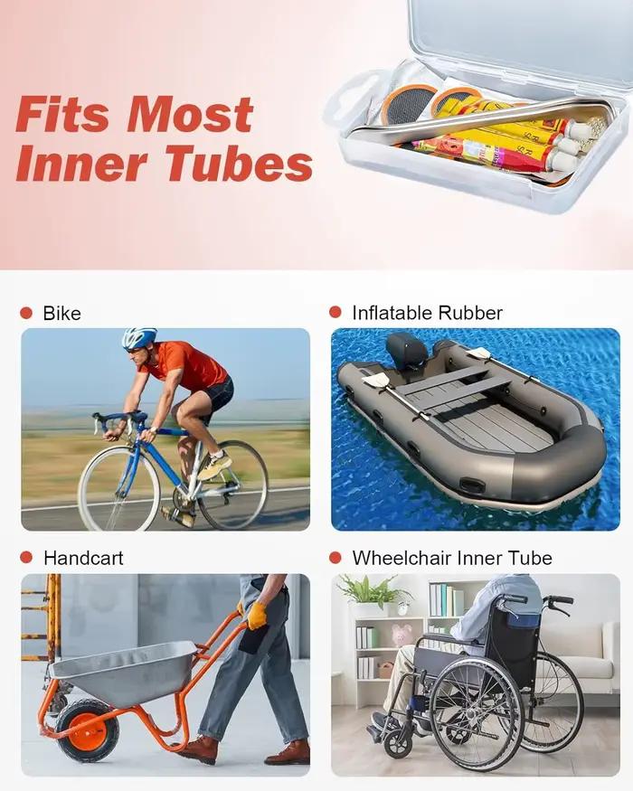 Kits de réparation de pneus de vélo portables avec leviers de démontage