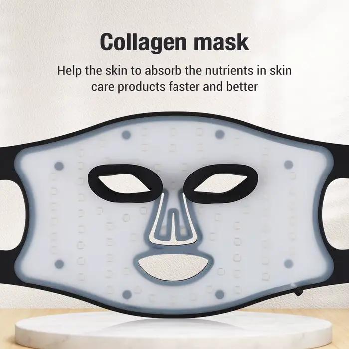 Masque LED Visage 4 Couleurs, Appareil de Soin de la Peau à Lumière Rouge et Bleue, 72 Perles LED, Masque de Beauté Rechargeable sans Fil avec Minuteur pour Soin du Visage à la Maison, Homme Femme