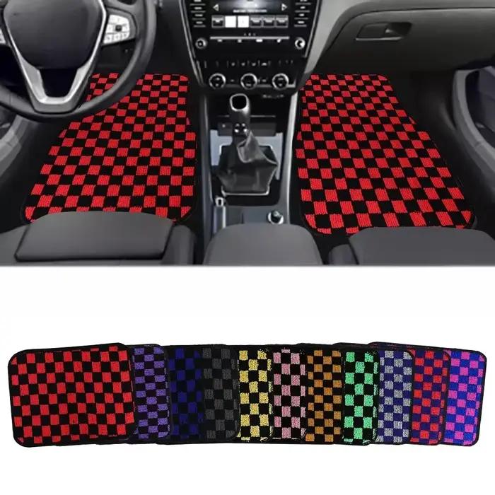 Tapis de sol universel pour Automobile, tapis de sol en damier, grille en mosaïque, tapis de sol de voiture, résistant à l'usure et antidérapant, pièces