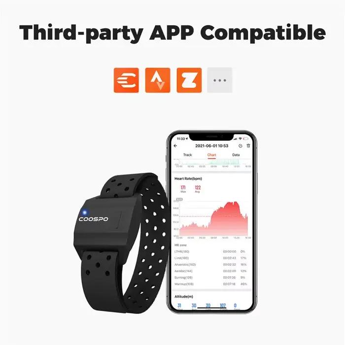 Bracelet de moniteur de fréquence cardiaque COOSPO technologie optique robuste pour cyclisme course à pied et activités extérieures