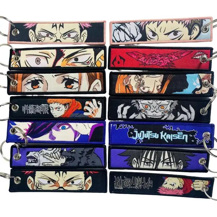 Porte-clés brodé d'anime japonais pour motos, porte-clés, porte-clés, accessoires de mode Chaveiro