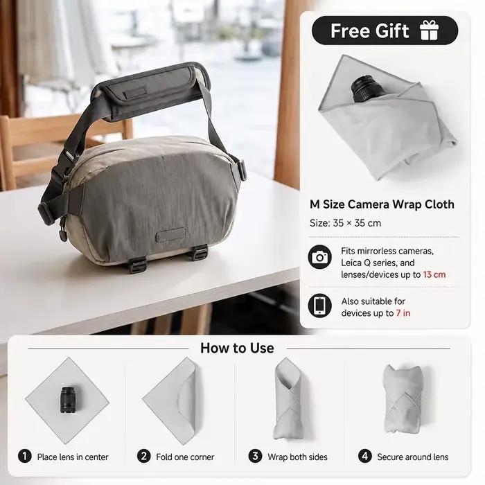 Sac à bandoulière pour appareil photo, sac de photographie étanche, sac à bandoulière portable, pochette pour appareil photo reflex numérique pour usage quotidien et voyage