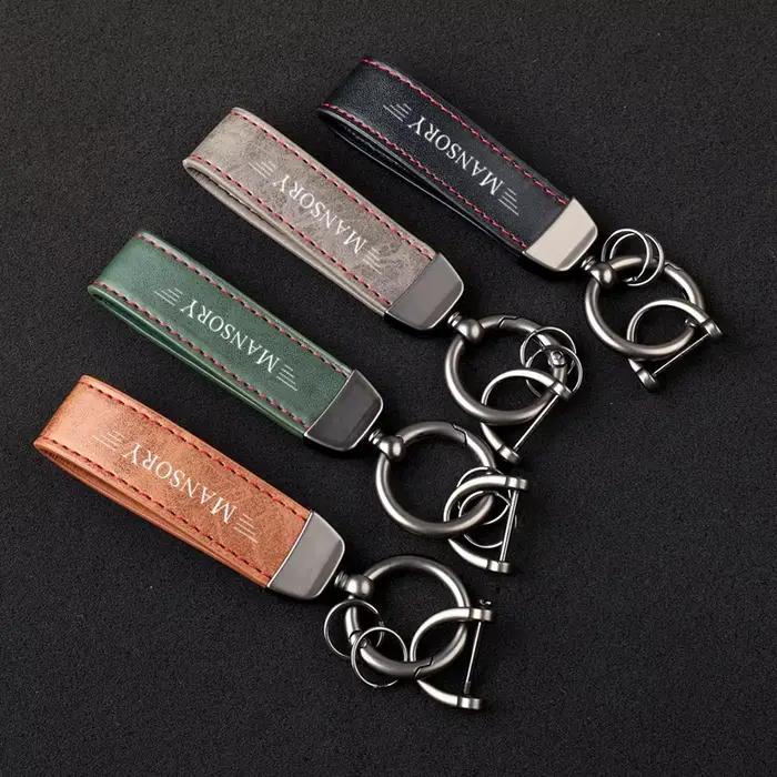 Porte-clés en cuir de luxe avec logo, porte-clés de voiture, bijoux pour Mansory, accessoires de voiture
