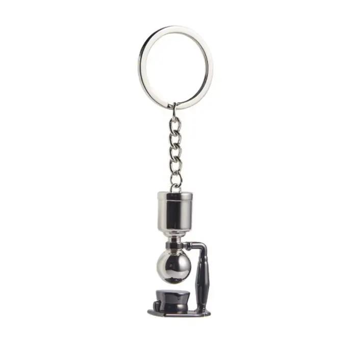 Miniature Coffee Supplies Pendentif Keychain Metal Keyring pour les amateurs café Y08E