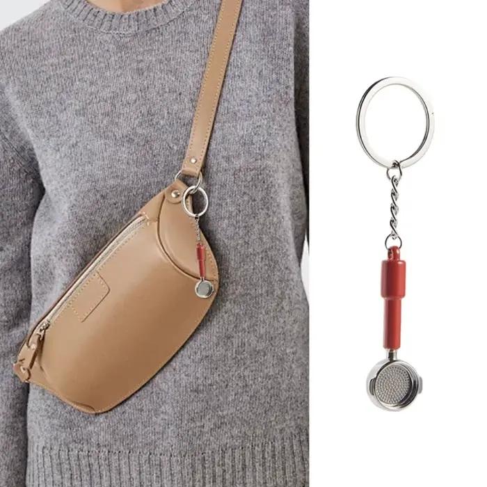 Miniature Coffee Supplies Pendentif Keychain Metal Keyring pour les amateurs café Y08E