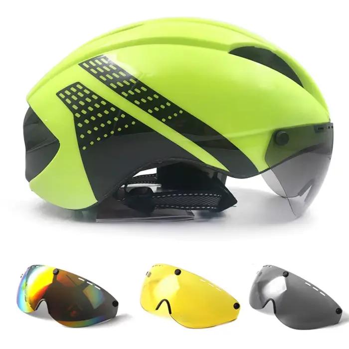Casque Aero TT crémaillère casques de vélo pour femmes hommes lunettes course