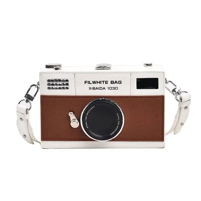 Sac à bandoulière Style appareil photo pour femmes, boîte amusante, sac rétro pour appareil photo, petit sac pour femmes