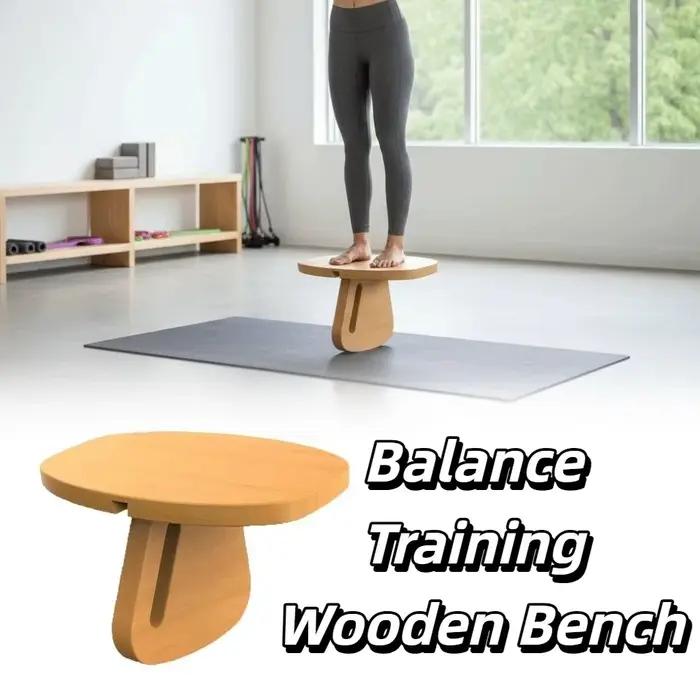 Chaise de prière en bois massif, banc de yoga en bois, banc de méditation équilibré détachable, banc de yoga créatif simple pour la position accroupie