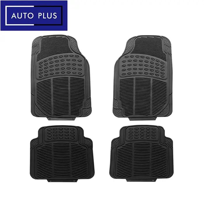 AUTO PLUS 4 pièces tapis de sol de voiture en caoutchouc taille universelle adapté à la plupart des voitures SUV camion accessoires de voiture intérieur résistant à l'usure coussinet de pied
