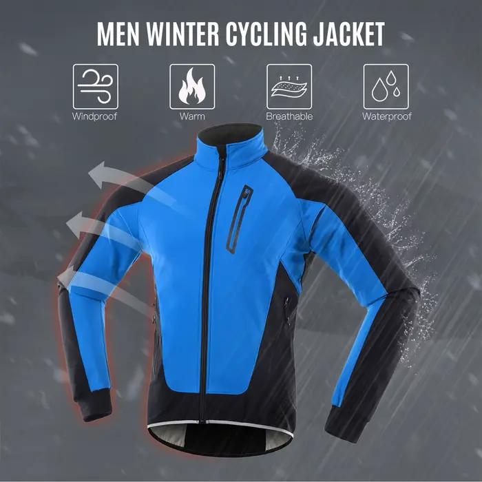 Hommes veste de cyclisme imperméable coupe-vent thermique polaire vélo Jersey vtt