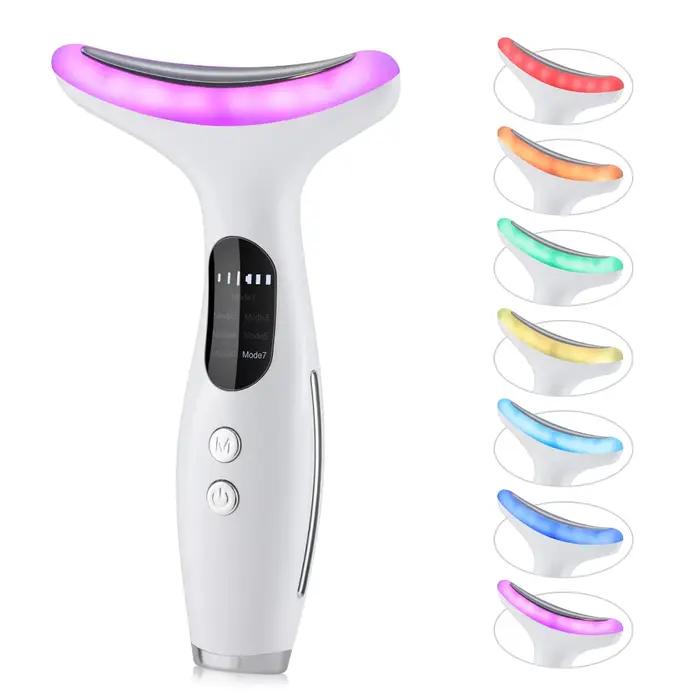 Appareil de beauté micro-courant pour le cou et le visage, LED IPL, rajeunissement de la peau, réducteur de double menton, lifting facial, masseur raffermissant pour la peau