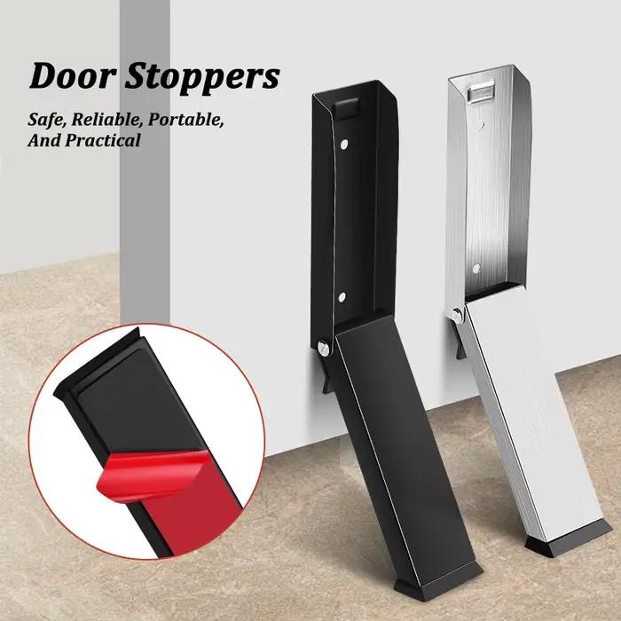 Butoir de porte coupe-vent en acier inoxydable, Anti-collision, aimant de maison, agrafeuse de porte auto-adhésive, support antidérapant, paillasson