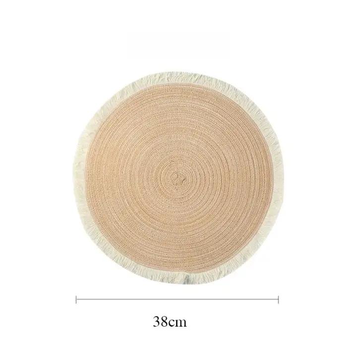 Ensemble de 4 pièces de napperon de 38cm, tapis de protection de table antidérapant, respectueux de l'environnement, rond, Anti-brûlure