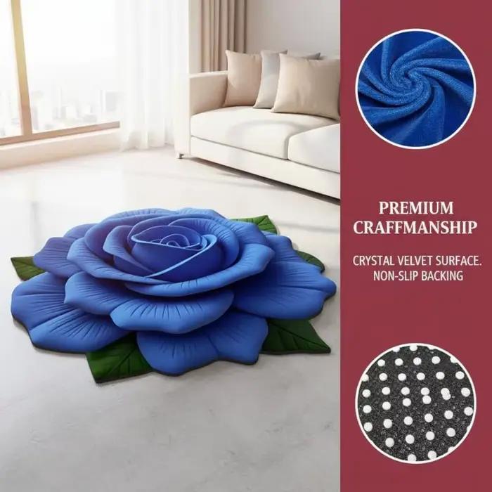 Nouveau Tapis de Sol en Forme de Fleur, Tapis Doux en Forme de Pivoine, Durable, 40x40cm, Antidérapant, Absorbant, Tapis de Sol pour Salle de Bain