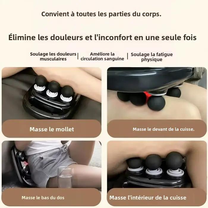 6 Têtes Massage Gun Deep Tissue Percussion Massager Musculaire électrique