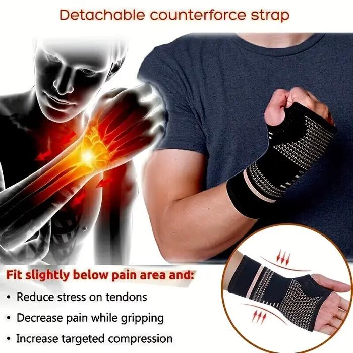Nouveau 1 pièces bracelet en Fiber de cuivre poignet élastique Sport pansement