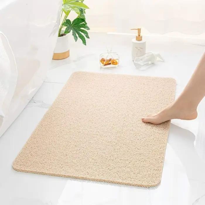 Nouveau tapis de bain antidérapant en PVC, tapis de douche à séchage rapide, tapis de massage pour les pieds, salle de bain