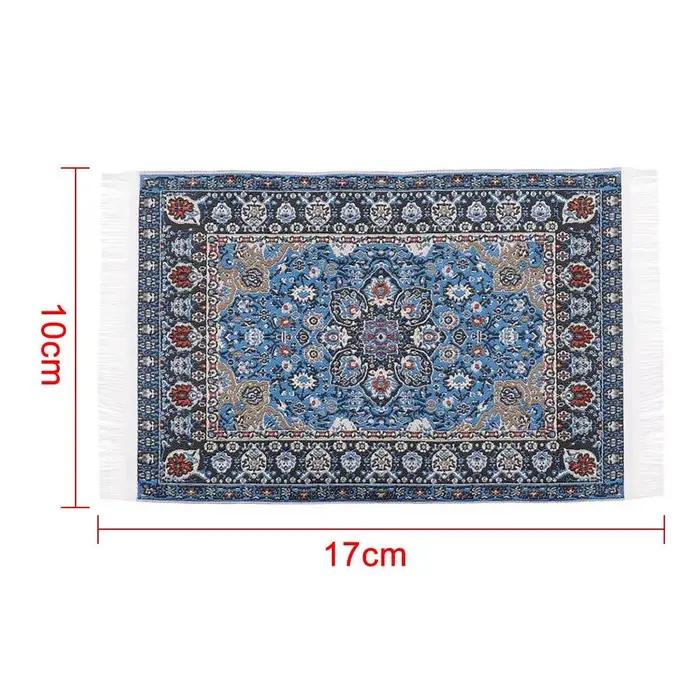 Tapis de tissage Miniature de Style turc, revêtement de sol pour maison de jeu, accessoires de poupée à l'échelle 1:12