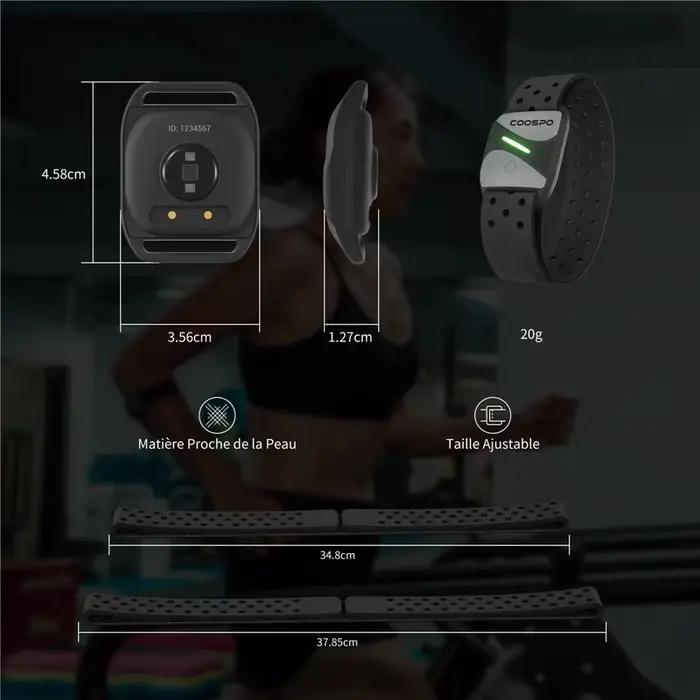 COOSPO Fréquence Cardiaque Brassard Bluetooth Ant+