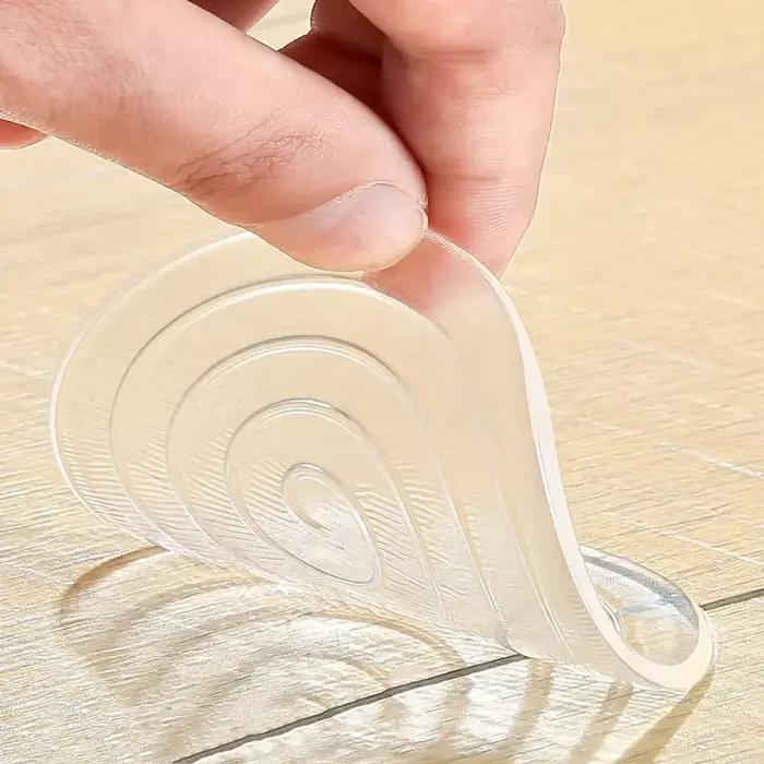 Tapis antidérapant Transparent en Silicone pour meubles, 4 pièces, pour Table, canapé, Patch adhésif en PU, Anti-collision, jambe de lit, tapis antidérapant muet