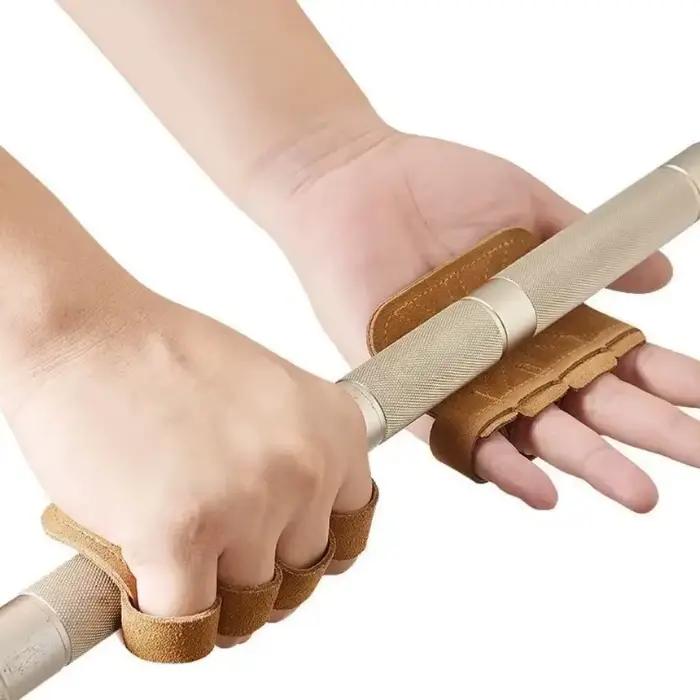 Gants d'entraînement d'haltérophilie en cuir Protection de la paume femmes hommes Fitness sport poignées de gymnastique