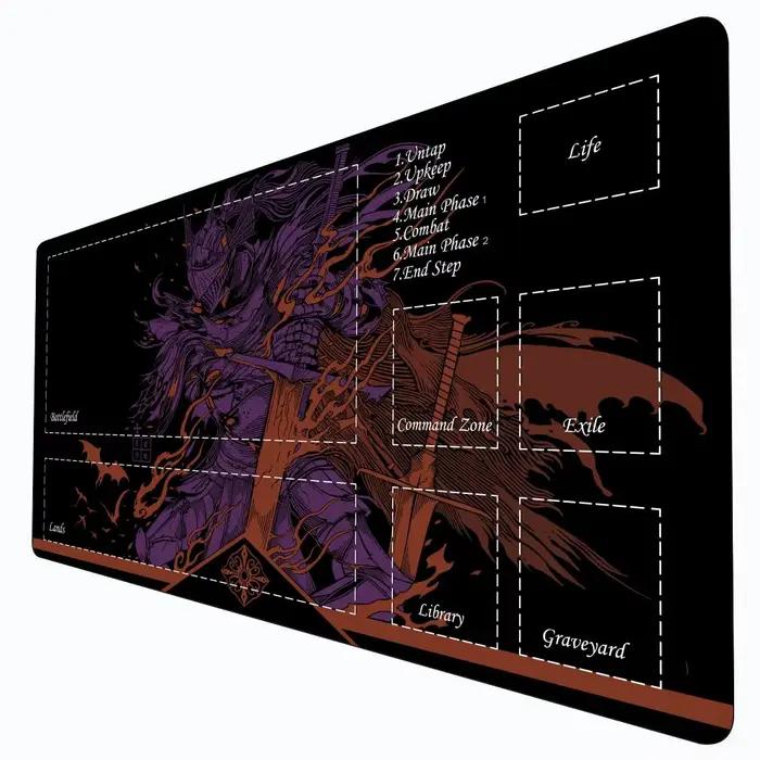 Tapis de jeu de cartes magiques avec zone, thème samouraï Unique, tapis de jeu mtg, tapis de bureau, tapis de jeu de commandant adapté aux rassemblements de jeux