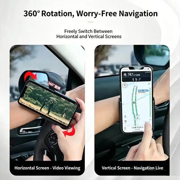 Support de téléphone portable pour voiture, dispositif de maintien de téléphone pour voiture, fonctionnement à une main, bras rotatif pour la conduite et la navigation