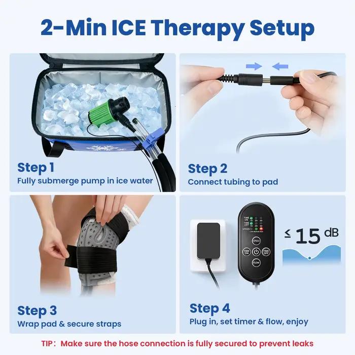 Système de cryothérapie à pompe silencieuse pour compression par le froid