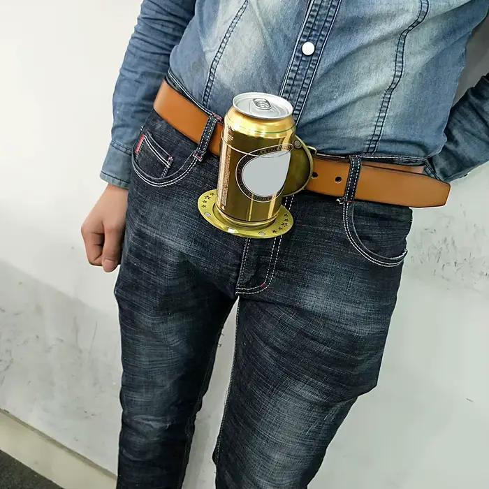 Porte-bouteille portable en métal pour bière, avec boucle amusante en forme de tête, pour boire en extérieur, camping, pique-nique, support pour canettes de vin, décoration créative pour fêtes