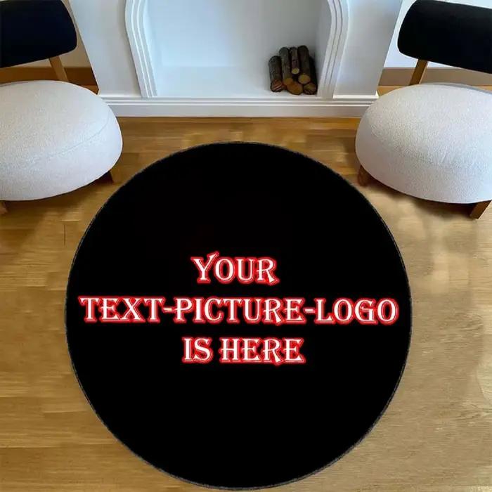 Tapis circulaire avec Logo personnalisé, antidérapant, rond, grand pour la maison, salon, chambre à coucher, décoration de chaise, tambour, paillasson de chaise