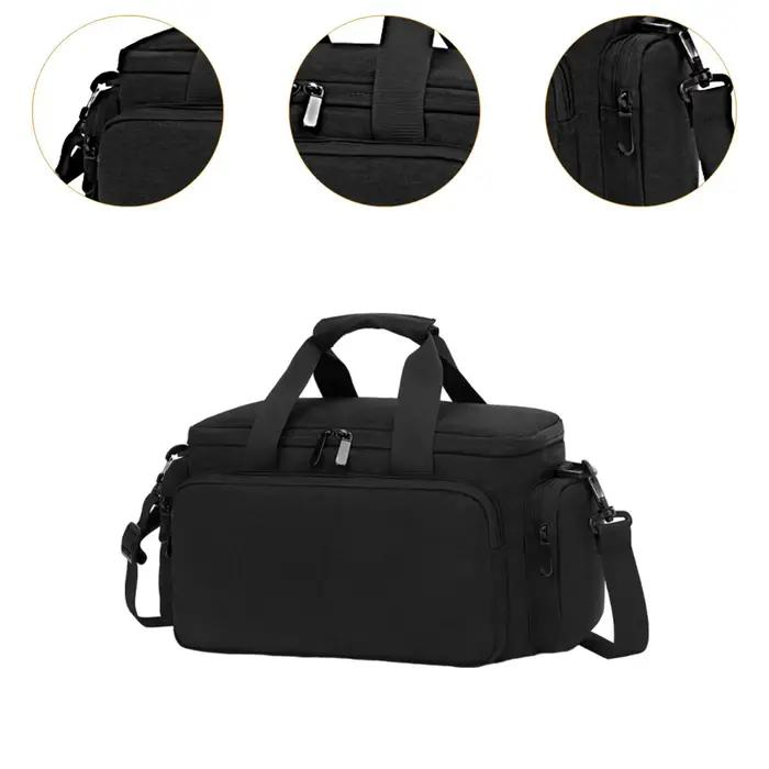 Sac de rangement pour appareil photo portable, sac de transport pour appareil photo noir de grande capacité avec poignée