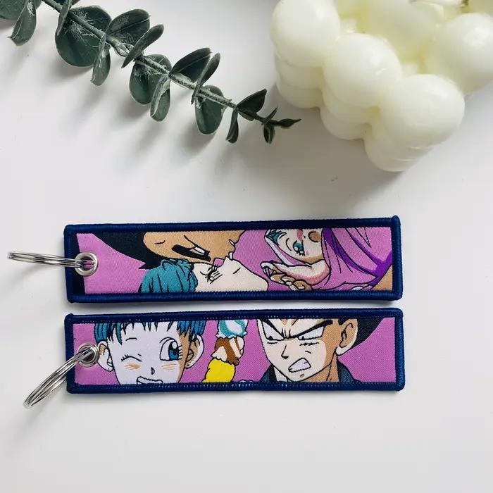 Porte-Clés Brodé à Motif d'Anime Japonais, Accessoire pour Sac à Dos, Voiture, Cadeau à la Mode