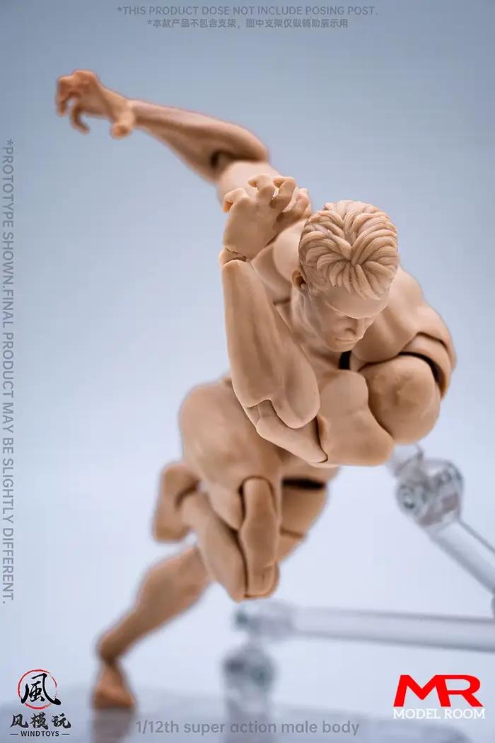 Jouets à vent 1/12 Muscle masculin fort corps articulé Super Flexible 16 cm homme figurine modèle de poupée avec sculpture de tête