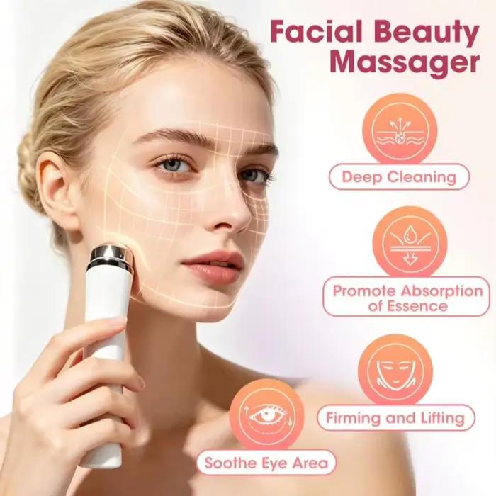 Appareil facial à micro-courant 4 en 1, masseur liftant pour le visage, instrument raffermissant pour la peau, outil de soin de la peau pour un nettoyage en profondeur et un raffermissement de la peau