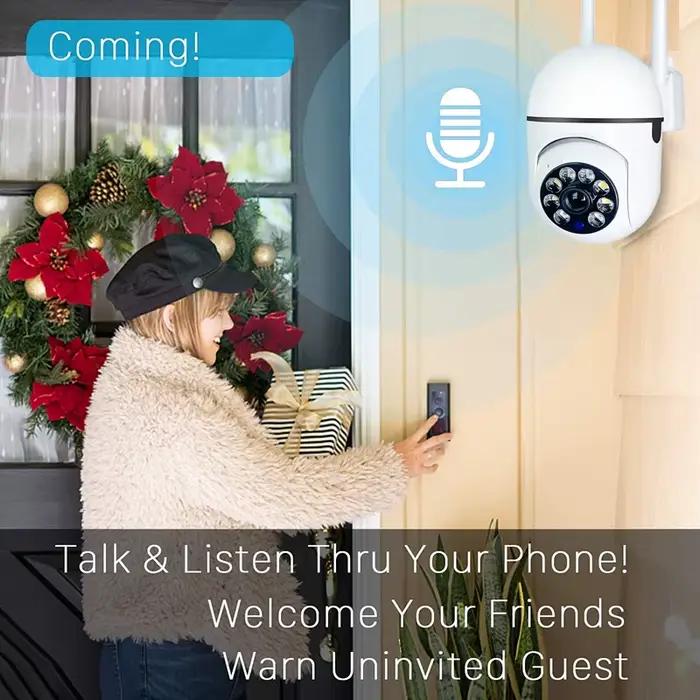 Caméra de surveillance sans fil A7, interphone 360 degrés, caméra de sécurité domestique 1080P, caméra de surveillance HD à vision nocturne à distance, maison intelligente