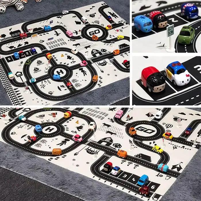83*58 cm/130*100 cm tapis de route enfants trafic voiture carte jouet éducatif route tapis en plastique tapis de jeu pour tapis ville enfants jouets jeux