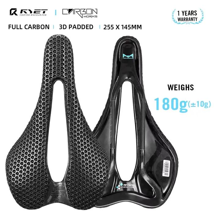 RYET carbone 3D imprimé selle de vélo 145mm Super léger route vtt montagne course