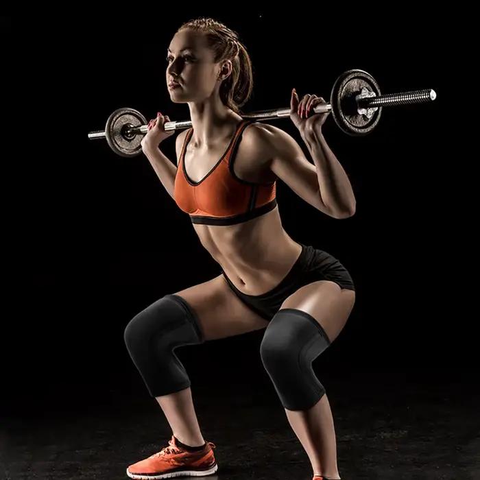 AOLIKES 1 paire 7mm néoprène sport genouillères Compression haltérophilie pressurisé Crossfit entraînement