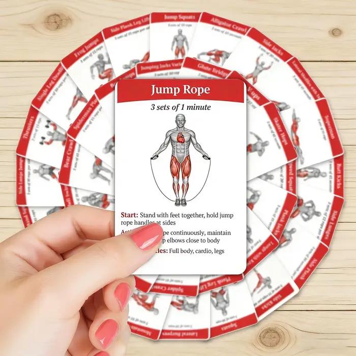 Cartes d'exercices lumineuses 36 pièces – Guide d'entraînement pour femmes