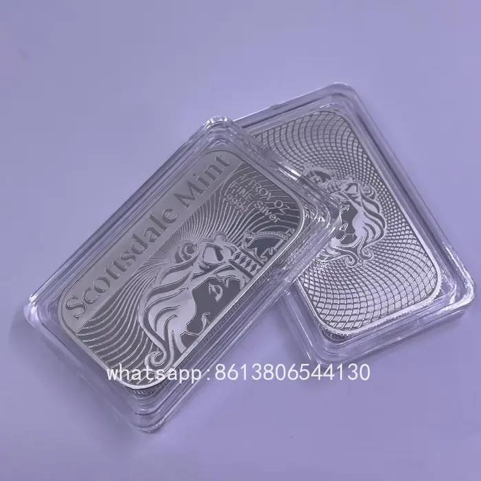 Barre d'argent de 1 once, motif Tête d'Indien Liberty Lion Ange, lingot d'argent de 1 Troy Ounce, barres de collection avec plusieurs motifs