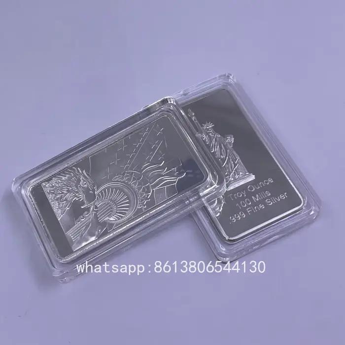 Barre d'argent de 1 once, motif Tête d'Indien Liberty Lion Ange, lingot d'argent de 1 Troy Ounce, barres de collection avec plusieurs motifs