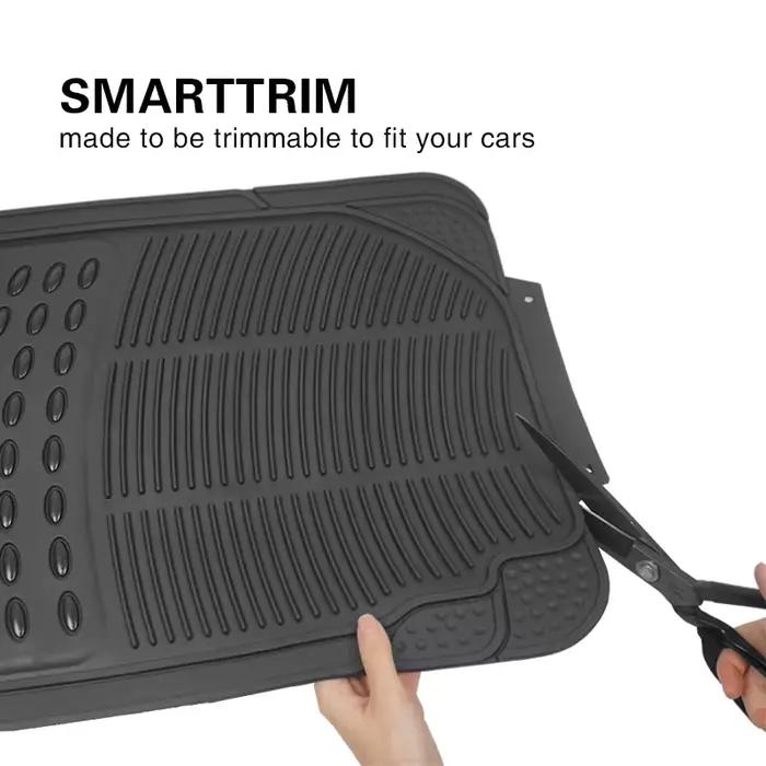 AUTO PLUS 4 pièces tapis de sol de voiture en caoutchouc taille universelle adapté à la plupart des voitures SUV camion accessoires de voiture intérieur résistant à l'usure coussinet de pied